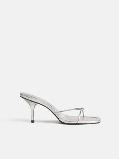 Reformation Cooper Heeled Sandal, Silver