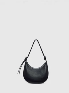 Reformation Mini Rosetta Shoulder Bag, Black Leather