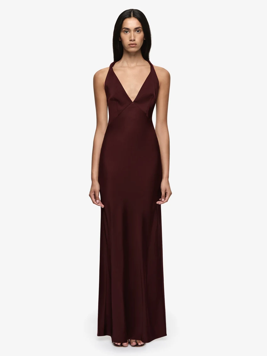 Bec + Bridge Dakota V Maxi Dress in Plum: official retailer product photograph