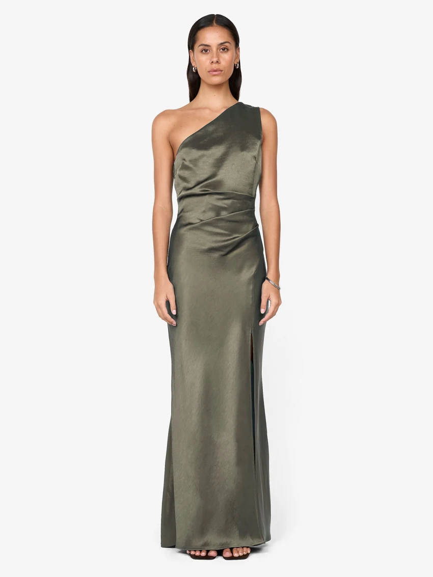 Bec + Bridge The Dreamer Asym Dress in Dark Willow: official retailer product photograph
