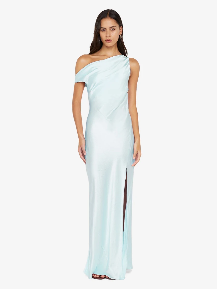 Bec + Bridge Sol Asym Dress in Arctic Blue: official retailer product photograph