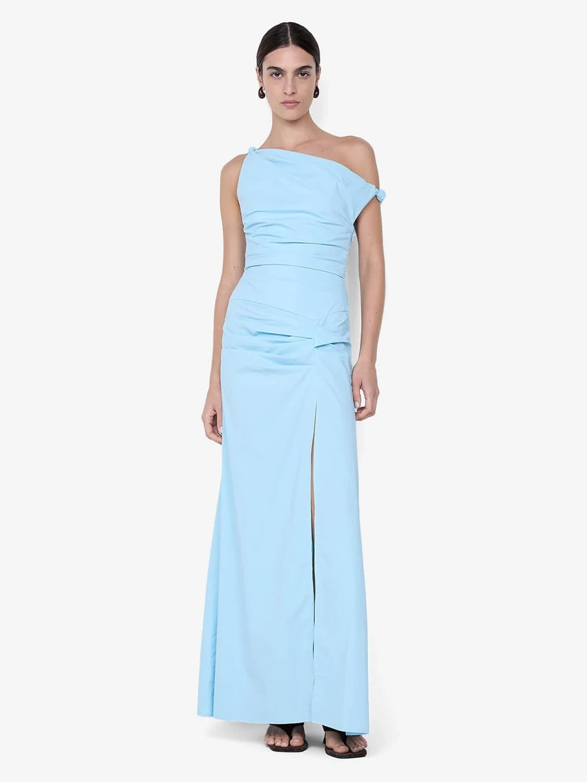 Bec + Bridge Lyana Asym Maxi Dress in Sky blue: official retailer product photograph