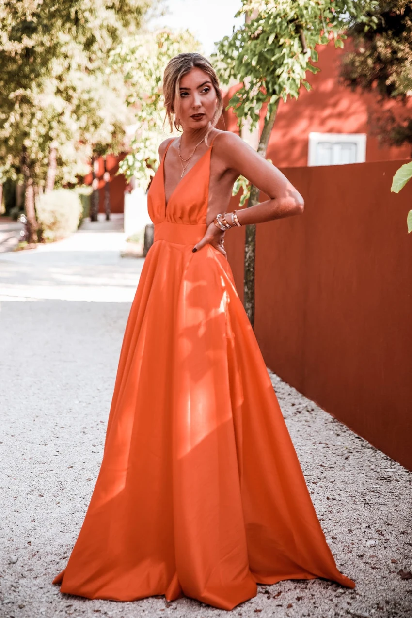 KAOA Princess Maxi Dress in Orange: official retailer product photograph