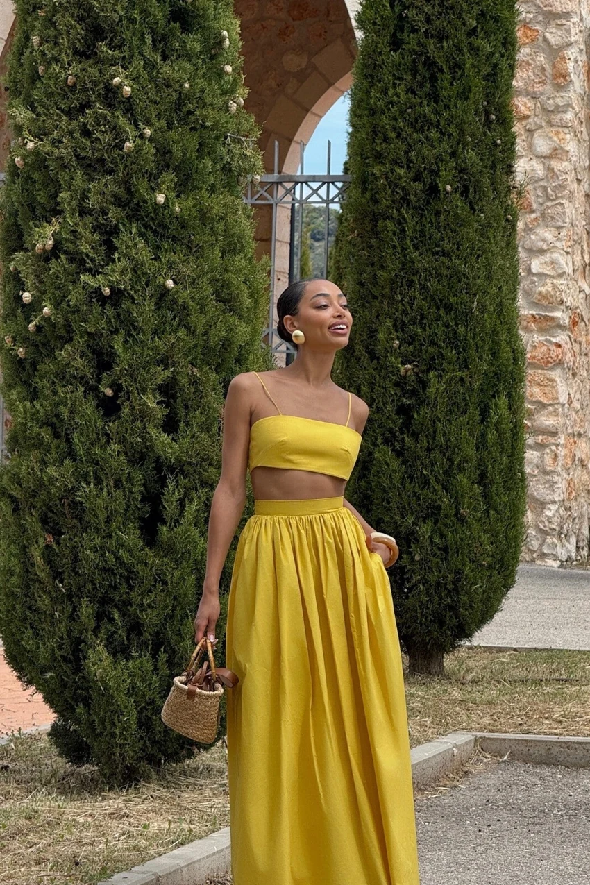 KAOA Cropped Bandeau Top in Yellow: official retailer product photograph