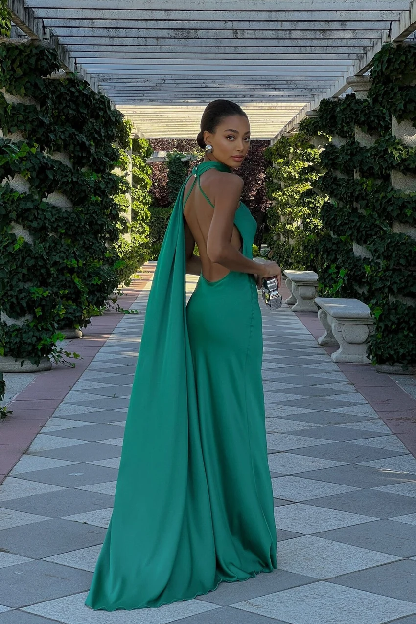 KAOA Cape Maxi Dress in Green: official retailer product photograph