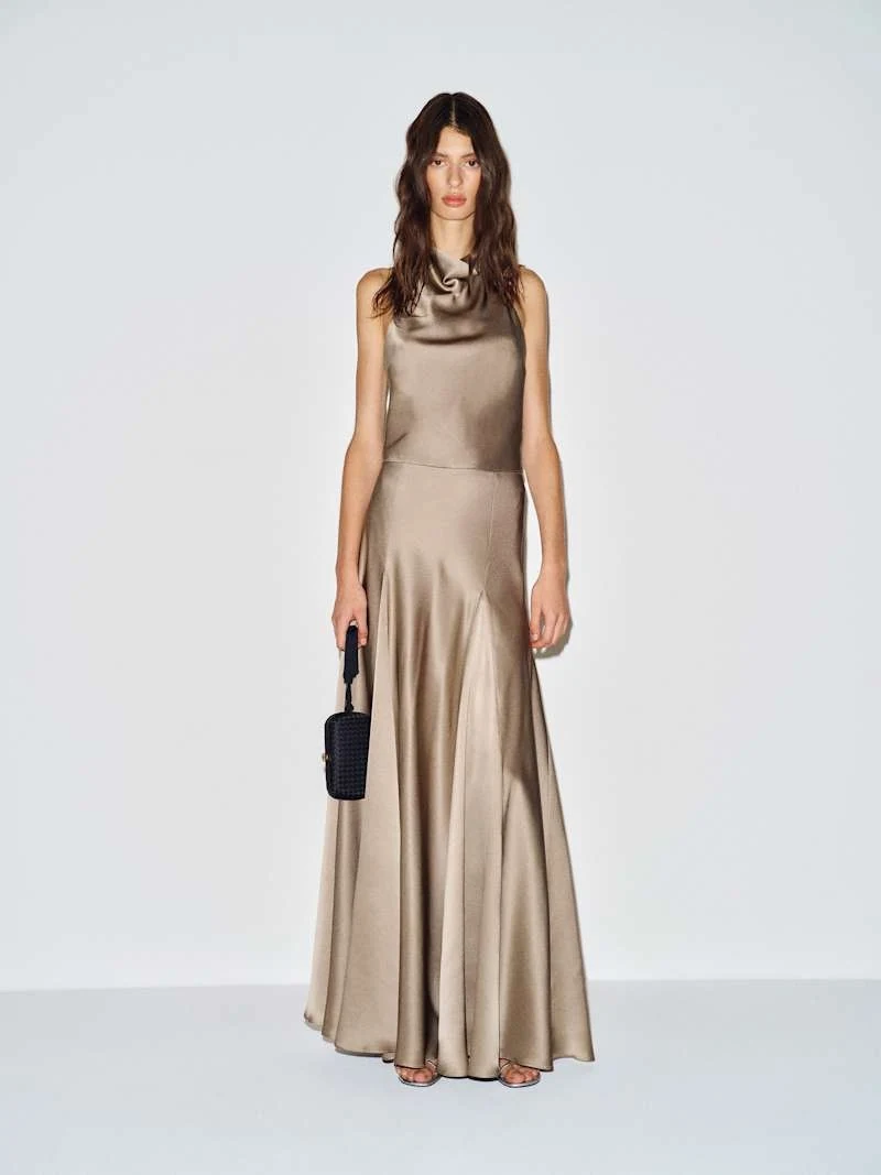 Reformation Sera Silk Two Piece in Pavement: official retailer product photograph