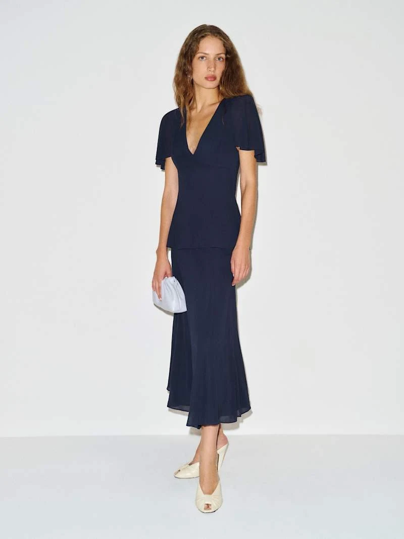 Reformation Zuri Two Piece in Midnight: official retailer product photograph