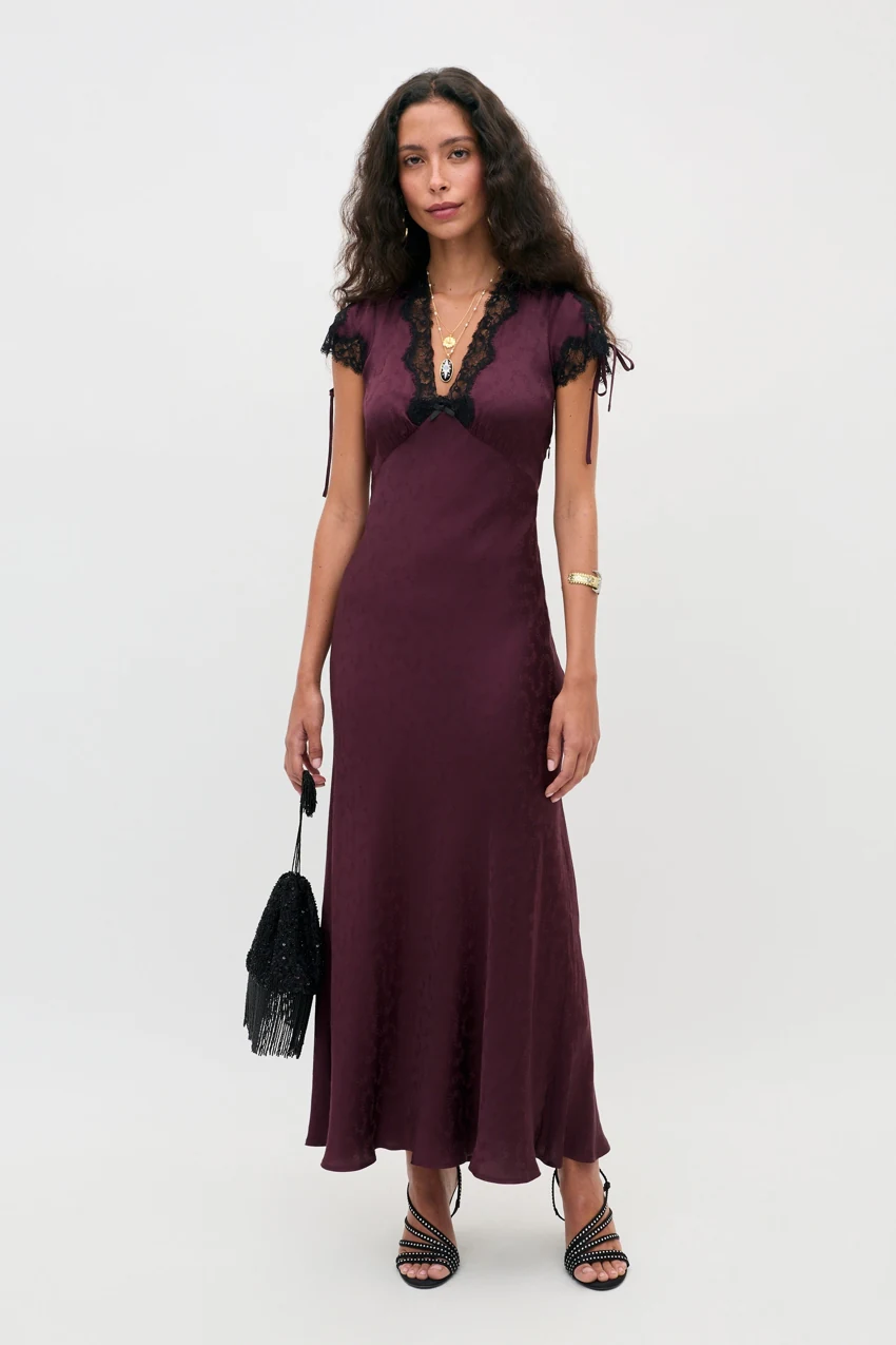RIXO Fern in Floral Trail Wine: official retailer product photograph