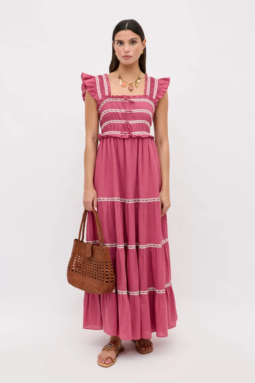 RIXO Chandra in Dusty Rose: official retailer product photograph