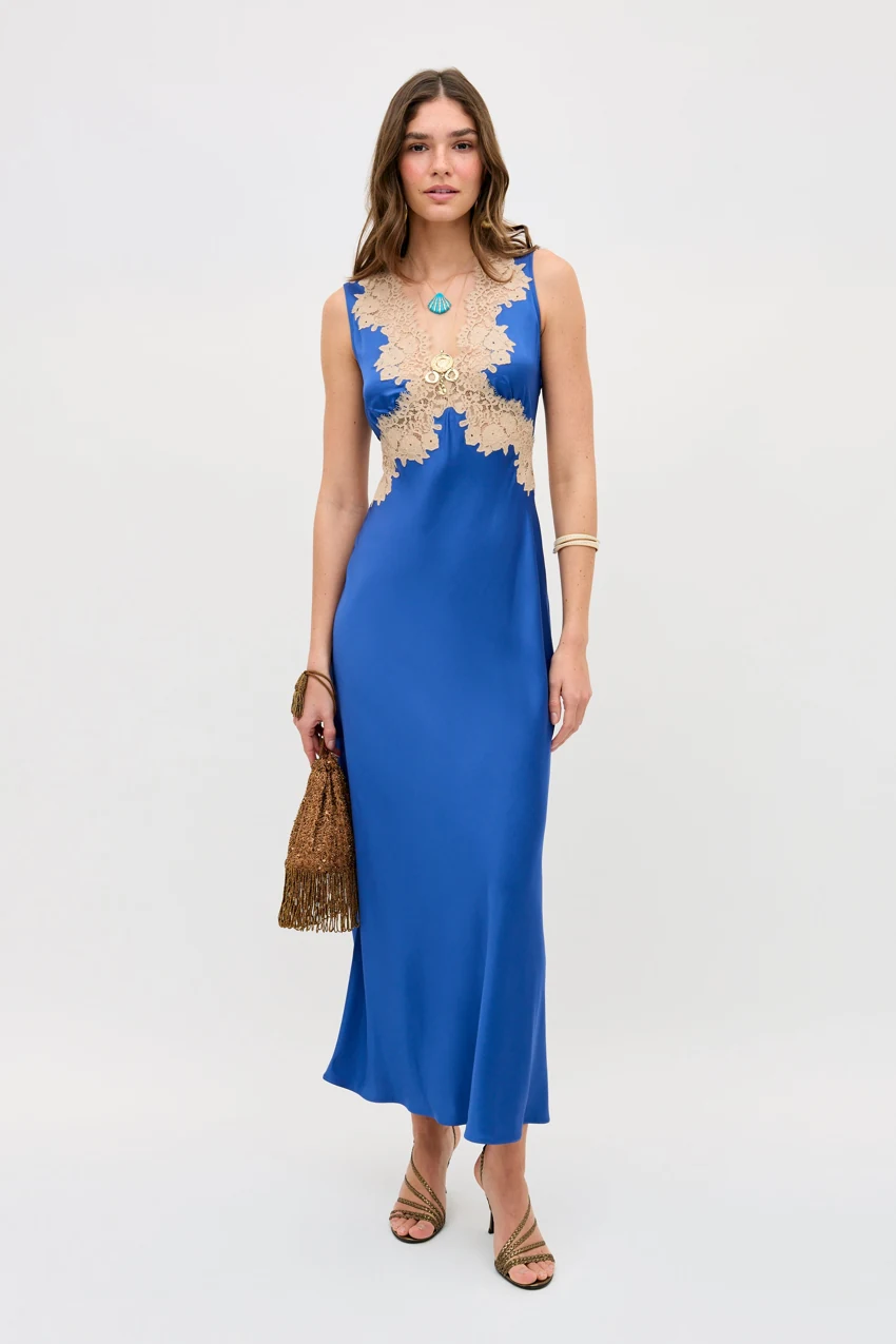 RIXO Lysandra in Iris Blue: official retailer product photograph