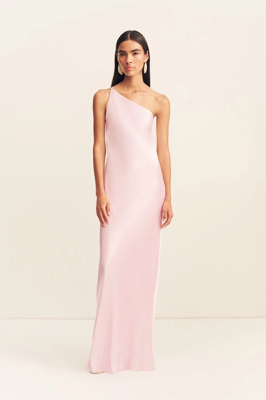 Shona Joy La Lune One Shoulder Cowl Back Maxi Dress in Blossom: official retailer product photograph