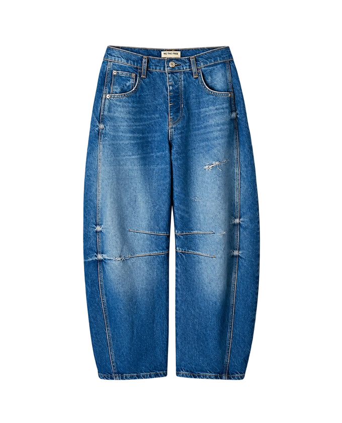 Good Luck Mid-Rise Barrel Jeans in Stormy, product cutout